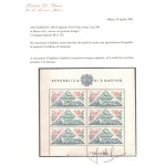 1952 SAN MARINO, Foglietto Giornata Filatelica San Marino Riccione "Fiori" , BF 14 - Senza Pieghe - MNH** Certificato Filatelia De Simoni