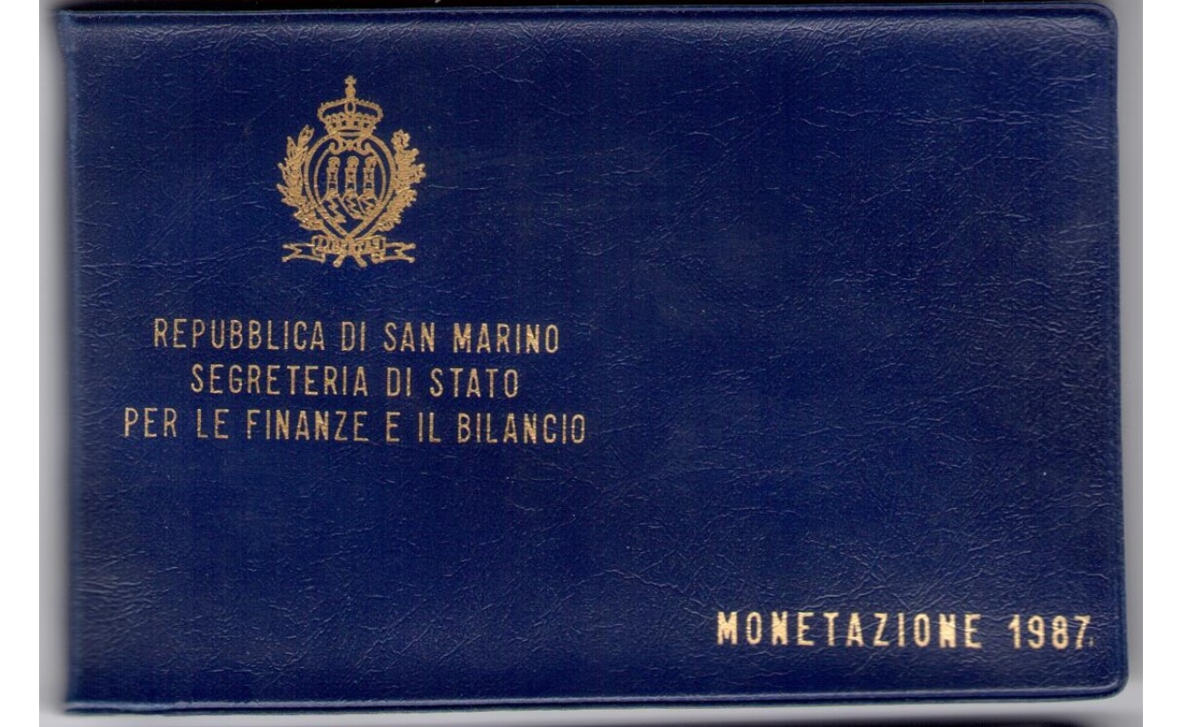 1987 Repubblica di San Marino, Monete Divisionali , FDC CON 1.000 lire in argento
