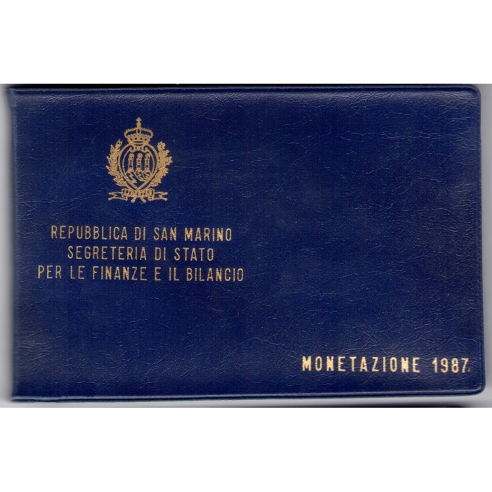 1987 Repubblica di San Marino, Monete Divisionali , FDC CON 1.000 lire in argento