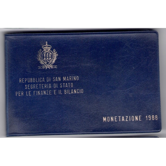 1988 Repubblica di San Marino, Monete Divisionali , FDC CON 1.000 lire in argento