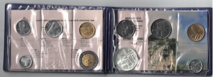 1988 Repubblica di San Marino, Monete Divisionali , FDC CON 1.000 lire in argento