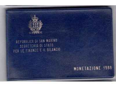 1989 Repubblica di San Marino, Monete Divisionali , FDC CON 1.000 lire in argento