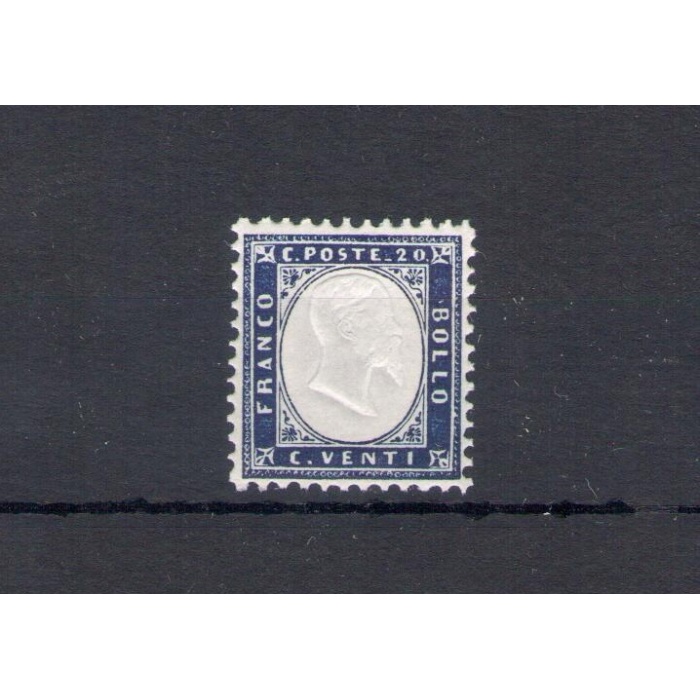 1862 Regno d'Italia, n° 2 - 20 cent indaco , Effige Vittorio Emanuele II , MNH** - Centratissimo