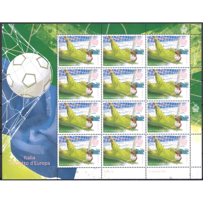 2021 San Marino, Italia sul Tetto d'Europa , Minifoglio 12 valori , MNH**