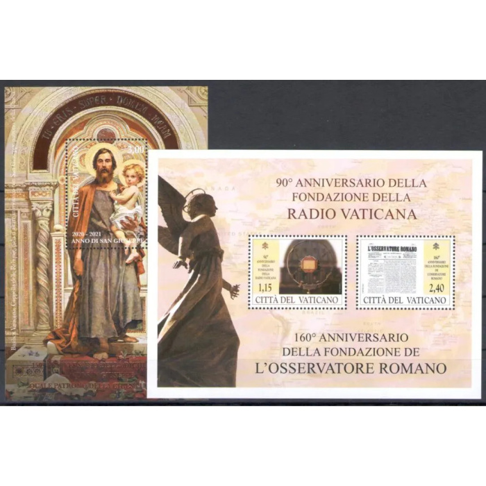 2021 Vaticano , Annata completa 23 valori + 5 Foglietti + 1 Libretto Santo Natale  , francobolli nuovi e perfetti  - MNH **