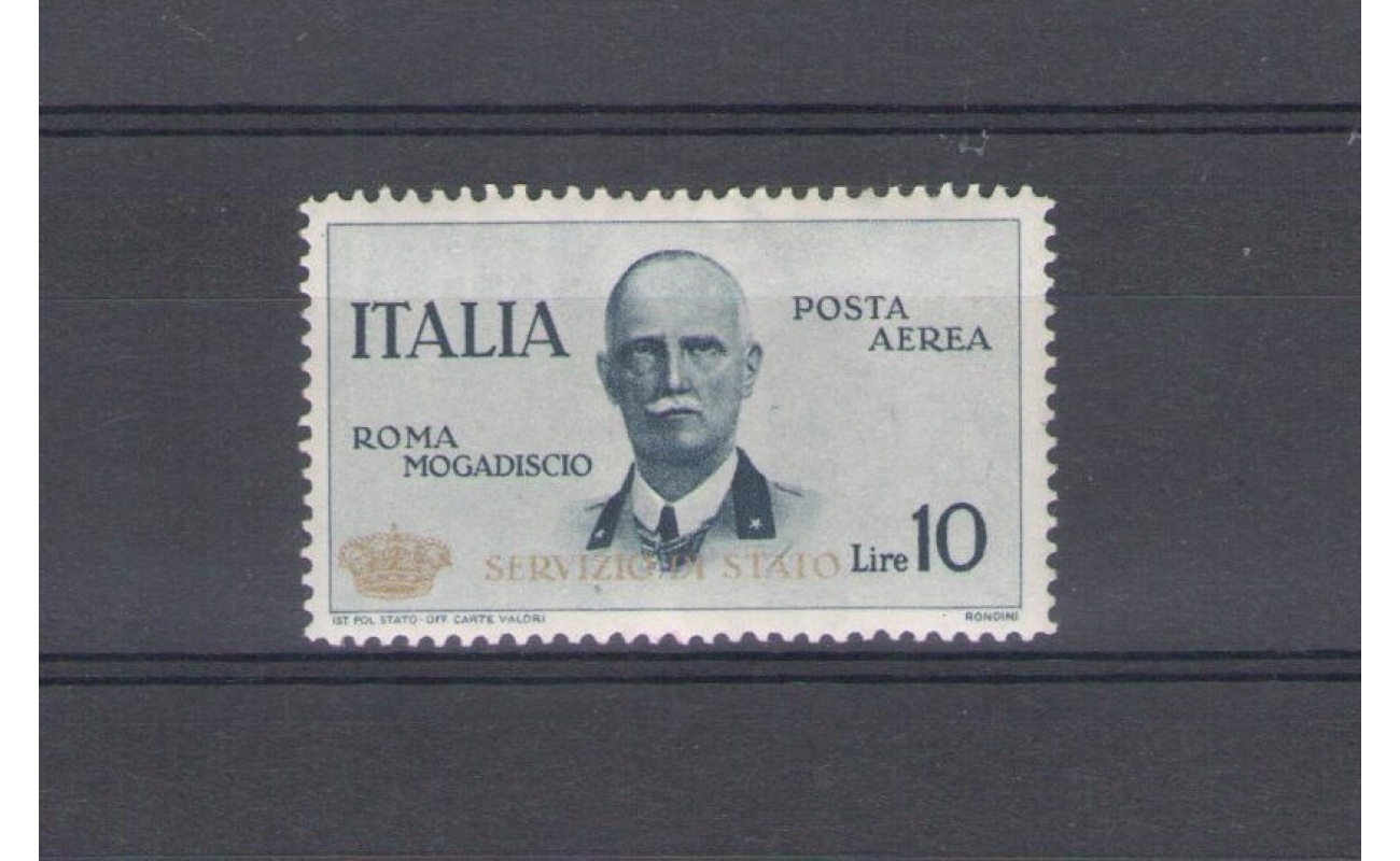 1934 Regno di Italia - Servizio Aereo - 10 Lire Ardesia "Coroncina " - MNH** Certificato Diena