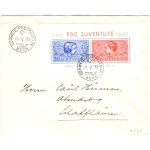 1937 SVIZZERA , BF n° 3 , Pro Juventute , Foglietto usato su busta da Berna a Shaffhausen