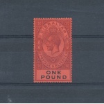 1912-24 GIBILTERRA, Effige di Giorgio V , n° 72 , 1£ Rossa , MNH**