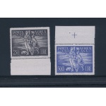 1948 Vaticano , Posta Aerea , Tobia n. 16/17 , 2 valori ,  MNH** - centrati - Bordo di foglio - Certificato di Garanzia Filatelia De Simoni