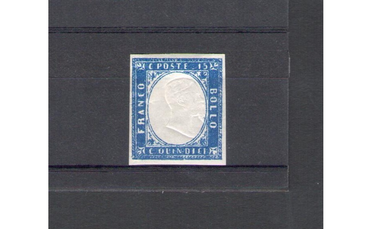 1862 Regno d'Italia, n. 11 - 15 cent azzurro , Effige Vittorio Emanuele II , Effige spostata a destra  , Non Catalogato , MNH**
