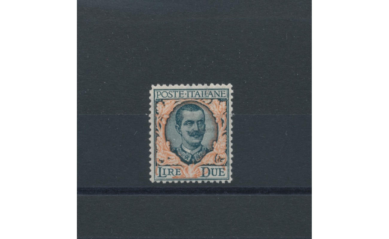 1923 Regno d'Italia  - n. 150 , Floreale , 2 lire verde grigio e arancio,  buona centratura - MNH**