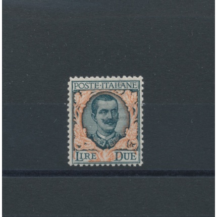 1923 Regno d'Italia  - n. 150 , Floreale , 2 lire verde grigio e arancio,  buona centratura - MNH**