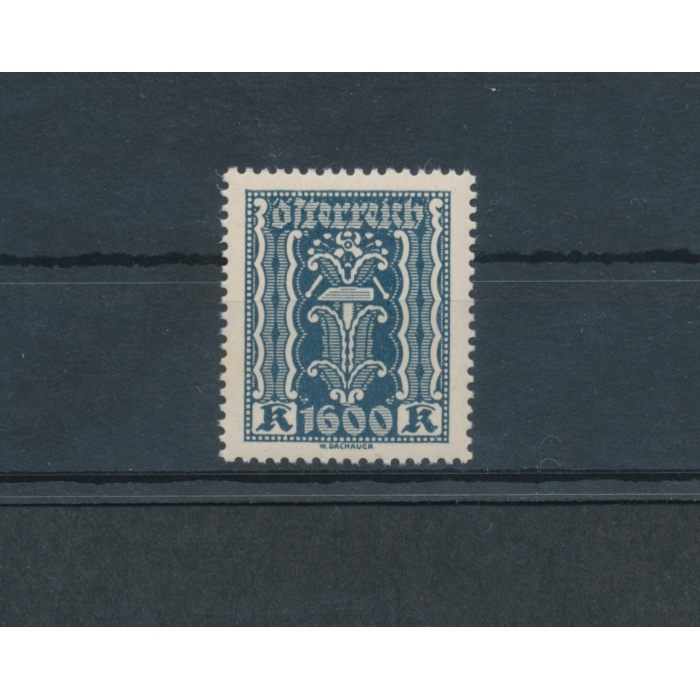 1923-24  AUSTRIA , n. 319 - 1600 Kr ardesia - Allegorie Valori Complementari dentellati 12 ½  , 1 valore - MNH**