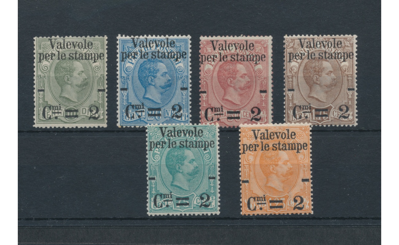 1890 Regno - Effige di Umberto I - Valevole per stampe -  n. 50/55 - MNH**