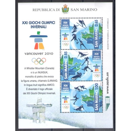 2010 San Marino , Vancouver Giochi Olimpici Invernali , BF 105 - MNH**