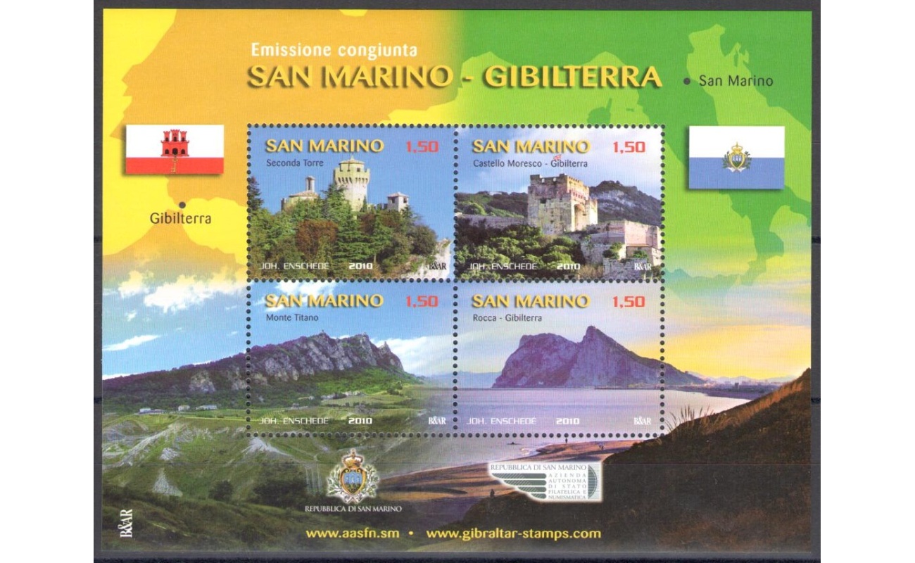 2010 San Marino , San Marino Gibilterra , BF 107 - MNH**