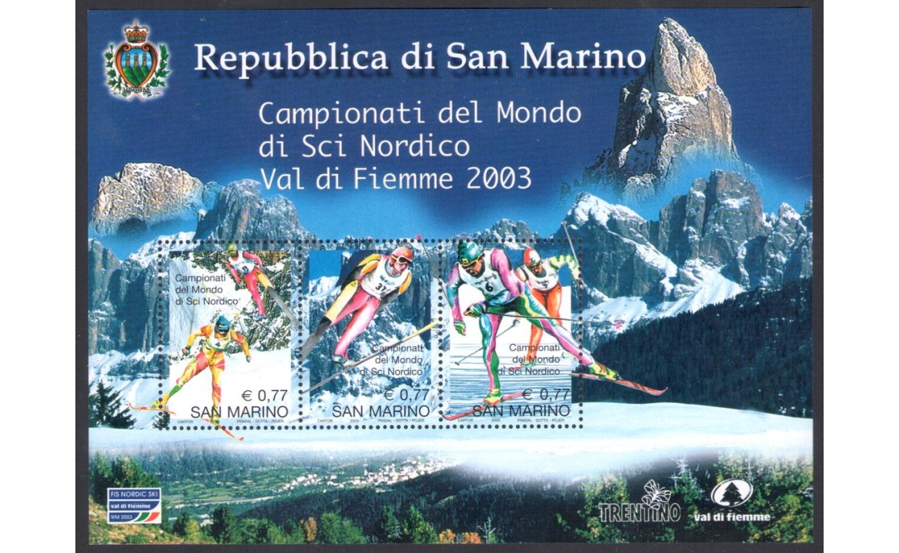 2003 San Marino, Campionato del Mondo di Sci Nordico - Val di Fiemme , BF 79 - MNH**