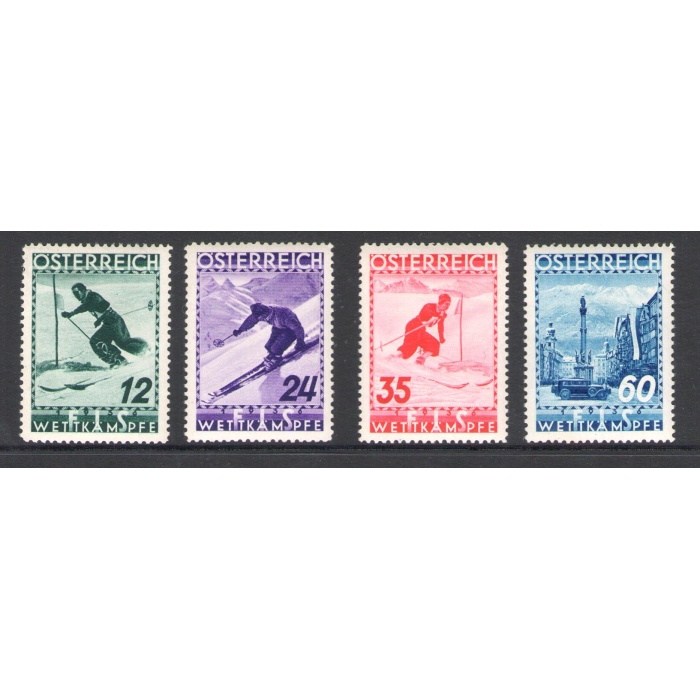 1936  AUSTRIA -  n. 477/480 - Campionati di Sci ad Innsbruck - MLH* / MNH**