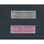 1955 Italia - Repubblica , Pacchi in Concessione , Filigrana Stelle 2 valori n. 9-12 , centratura ottima - MNH**