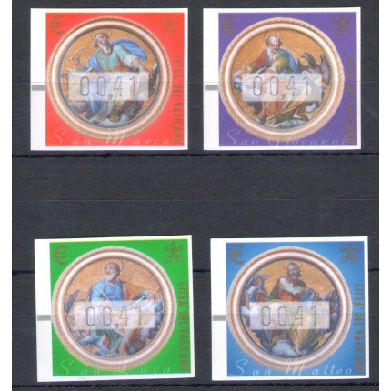2002 Vaticano - Francobolli Automatici con fili di seta - n11B/14B - 0.41 cent - Quattro Evangelisti - MNH**