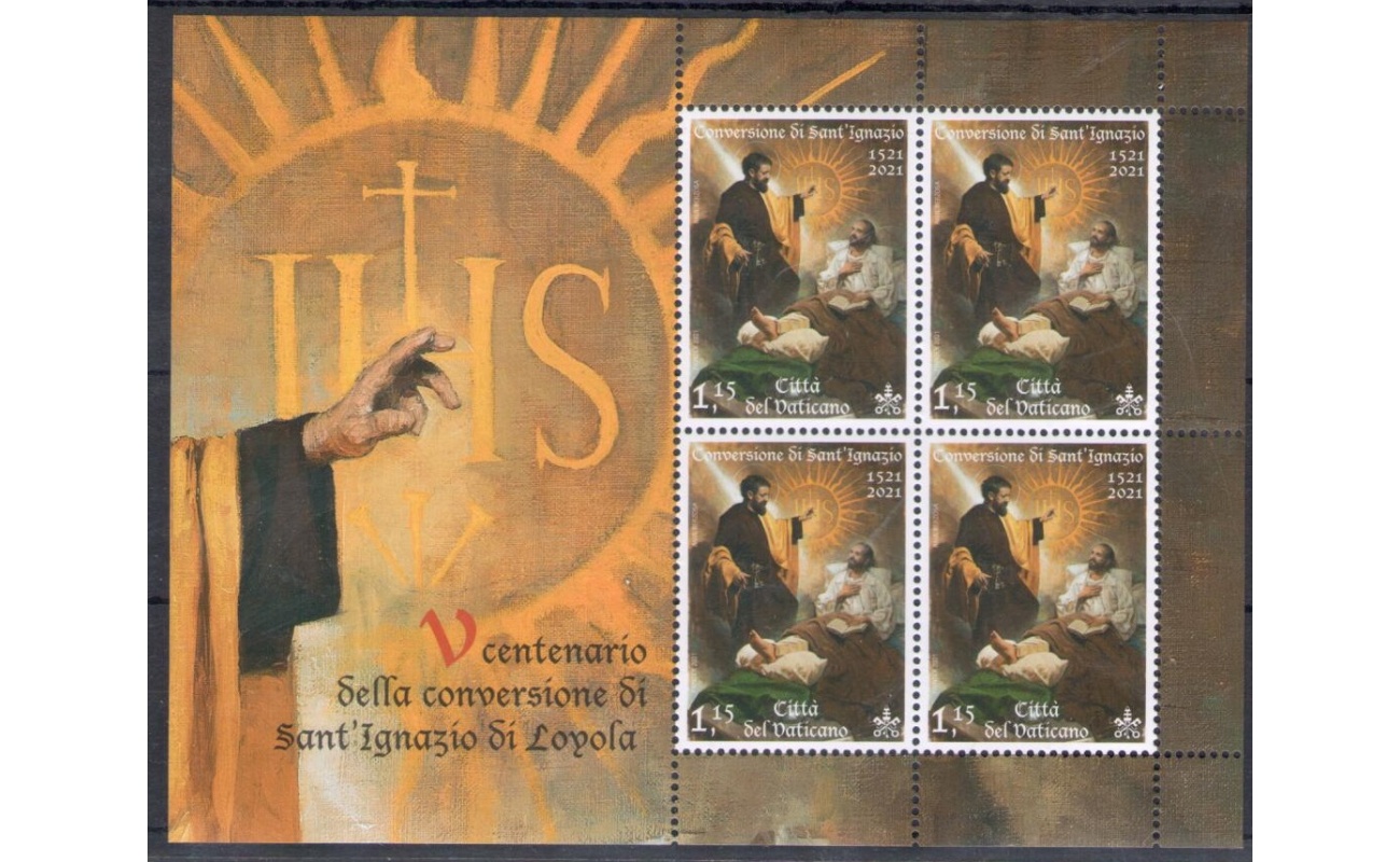 2021 Vaticano , 1 Minifoglio - Sant' Ignazio di Loyola - francobolli nuovi e perfetti - MNH **