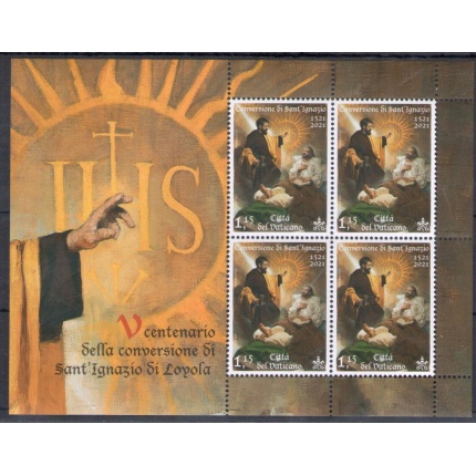 2021 Vaticano , 1 Minifoglio - Sant' Ignazio di Loyola - francobolli nuovi e perfetti - MNH **