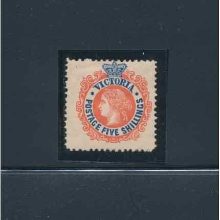 1867-81 Victoria - Australia - 5 Scellini Blu scuro e Rosso - Stanley Gibbons n. 148 - MH*
