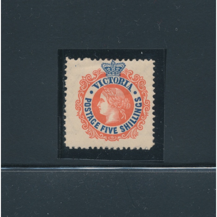 1867-81 Victoria - Australia - 5 Scellini Blu scuro e Rosso - Stanley Gibbons n. 148 - MH*