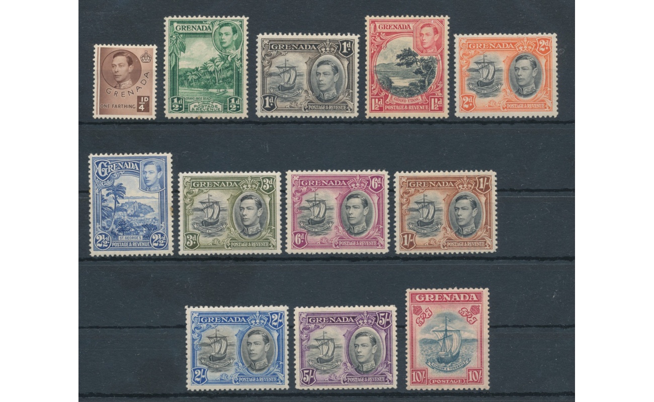 1938-50 Grenada, Stanley Gibbons n. 153/63 - 12 valori - MLH*