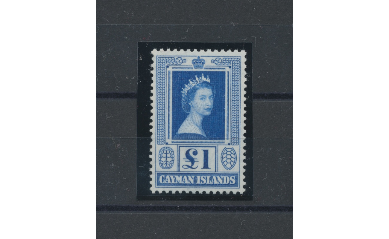 1953-62 CAYMAN ISLANDS -  Elisabetta II  - SG 161a - 1 Sterlina Blu - MNH**