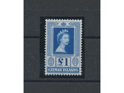 1953-62 CAYMAN ISLANDS -  Elisabetta II  - SG 161a - 1 Sterlina Blu - MNH**