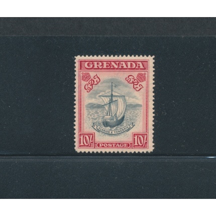 1938-50 Grenada, Stanley Gibbons n. 163b , 10 scellini slate blue and bright carminio - Perforato 14 - 1 valore - MNH** - Raro