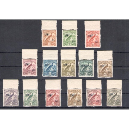 1931 New Guinea, Stanley Gibbons n. 163-76 - soprastampati - serie completa di 14 valori - MNH** - Tutti Bordo di Foglio alto