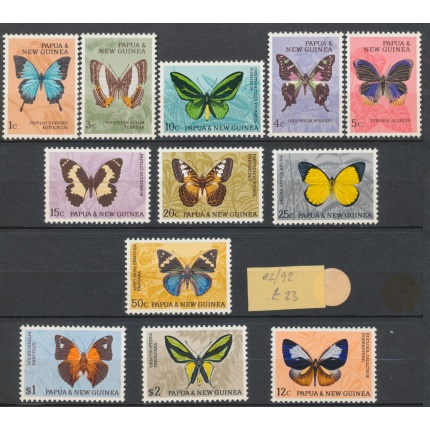 1966 PAPUA NEW GUINEA -  Elisabetta, Farfalle , Yvert & Tellier n. 83/93 - 12 valori  MNH**