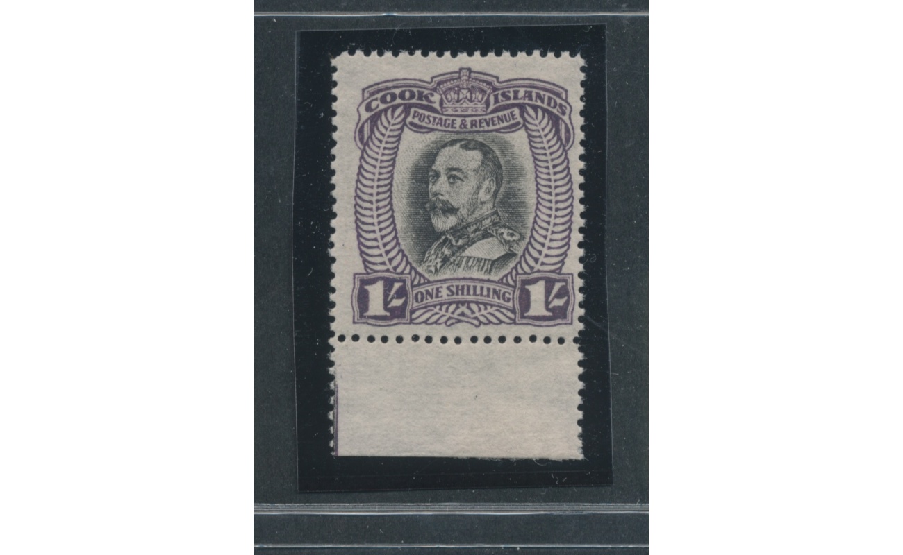 1933-36 COOK ISLANDS, Stanley Gibbons n. 112 - 1 scellino black and violet - MNH**