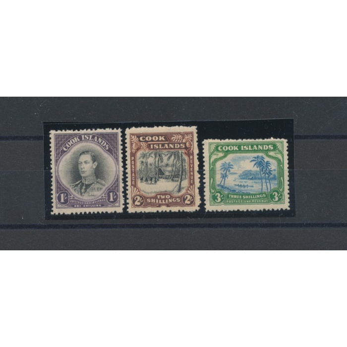 1938 COOK ISLANDS, Stanley Gibbons n. 127/29 - Serie di 3 valori - MNH**