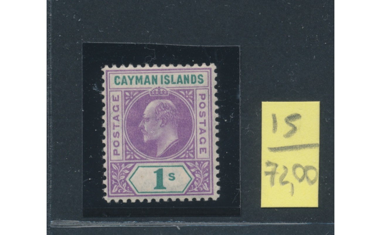 1907 CAYMAN ISLANDS, Stanley Gibbons n. 15 - 1 scellino violet and green - Edoardo VII - MNH**