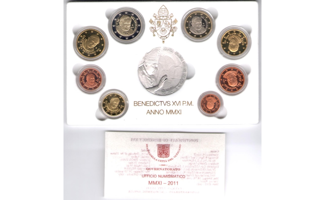 2011 Vaticano , Annata completa , Monete in Confezione Originale, FS Proof