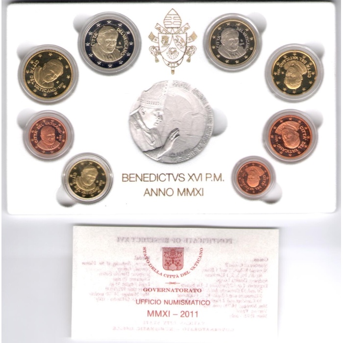 2011 Vaticano , Annata completa , Monete in Confezione Originale, FS Proof