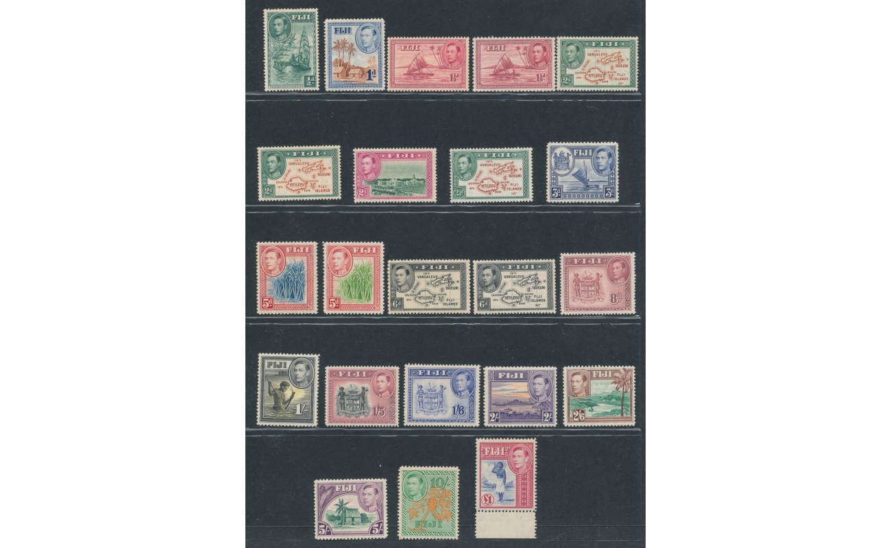 1938 Fiji - Stanley Gibbons n.  249/266b - 22 valori , serie completa , MNH**