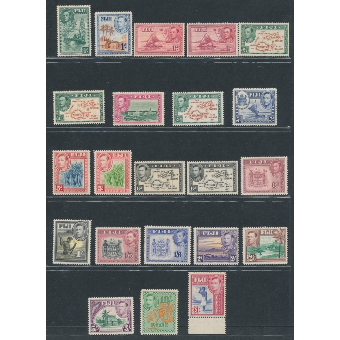 1938 Fiji - Stanley Gibbons n.  249/266b - 22 valori , serie completa , MNH**