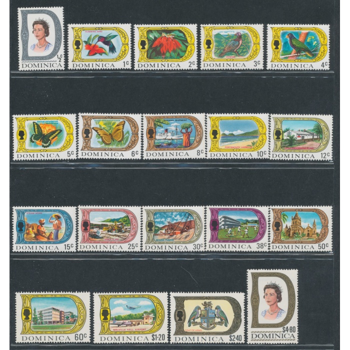 1969 DOMINICA - Stanley Gibbons n. 272/290 - Elisabetta II - ordinaria 19 valori  MNH**