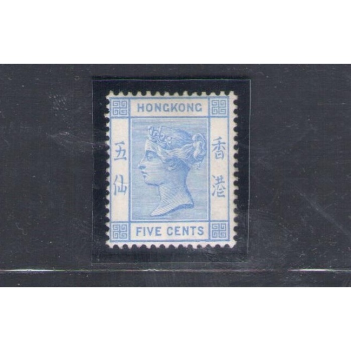 1882-96 HONG KONG - Stanley Gibbons n. 35 - 5 cents  - pale blue - MLH*