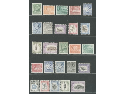 1953-63 ADEN, Stanley Gibbons n. 48-72 , serie di 25 valori -  MNH**