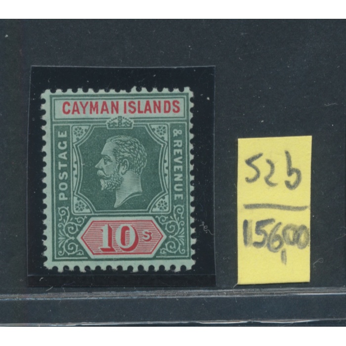1912 CAYMAN ISLANDS, Stanley Gibbons n. 52b - 10 scellini deep green and red green - White back (carta bianca)- Giorgio V - MNH**