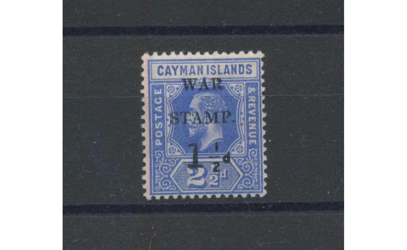 1917 CAYMAN ISLANDS, Stanley Gibbons n. 53 - 1 ½ d. on 2 ½ d deep blue - war stamp overprint- Giorgio V - MNH**
