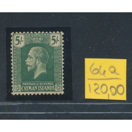 1921 CAYMAN ISLANDS, Stanley Gibbons n. 64a - 5 scellini deep green and pale yellow - Giorgio V - MLH*