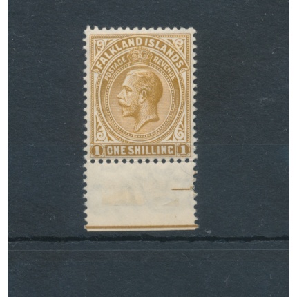 1912-20 FALKLAND ISLANDS - Stanley Gibbons n. 65 - 1 scellino light bistre brown - MNH** - Lusso