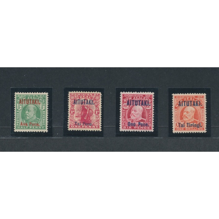 1911-16  AITUTAKI - Stanley Gibbons n. 9/12 - Overprint Aitutaki Ono Pene - MNH**