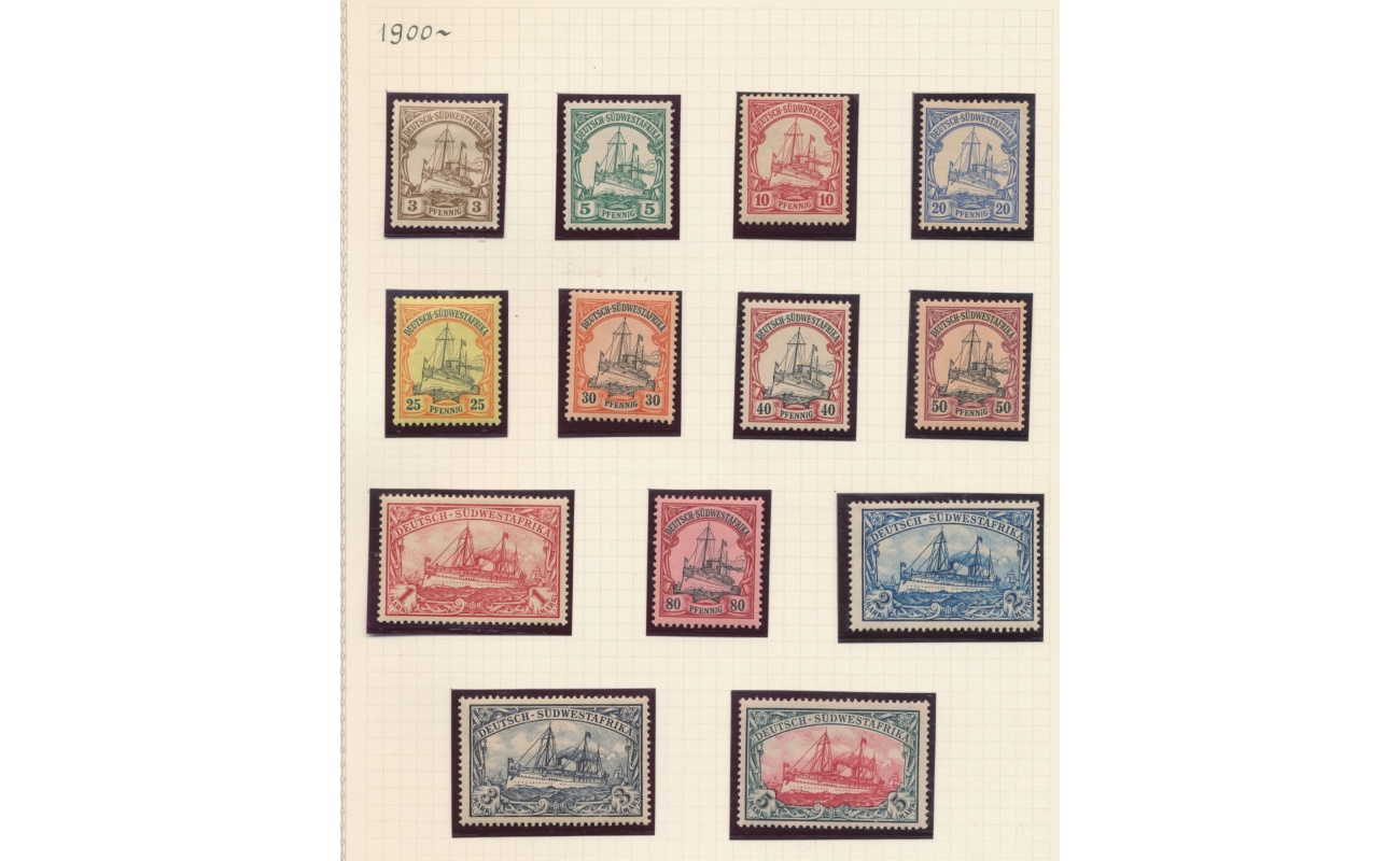 1900 Africa del Sud Ovest Tedesca - Yvert n. 13/25  - MLH*